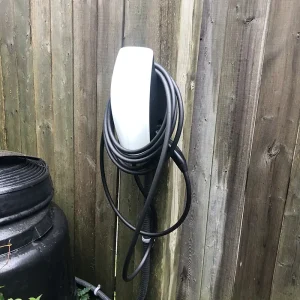Outdoor Level 2 EV charger installation at a Toronto home